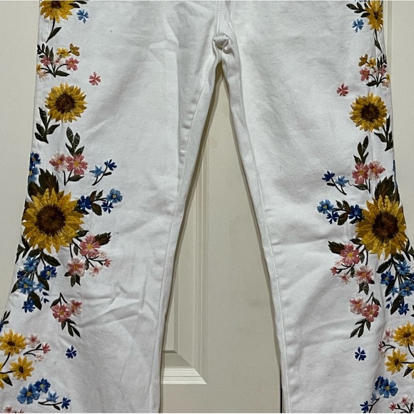 Free People Driftwood Farrah Flare - White Sunflower Jeans Womens Size29 - Picture 5 of 8